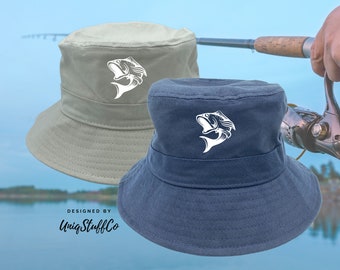 Fishing 2 Cotton Bucket Unisex Hat Trendy Outdoor Summer Beach Urban Leisure Everyday Hats Hot Fun Summer Beach Vacation Headwear Bucket Hat