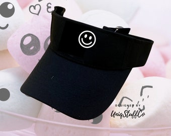 Smile Face Sun Visor - Outdoor Visor - Outdoor Cap - Designed and Printed in USA -  One Size For All - Smiley Sun Visor - DSN 2