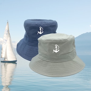 Anchor Cotton Bucket Unisex Hat Trendy Outdoor Summer Beach Urban Leisure  Everyday Hats Hot Fun Summer Beach Vacation Headwear Bucket Hat