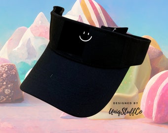 Smile Face Sun Visor - Outdoor Visor - Outdoor Cap - Designed and Printed in USA -  One Size For All - Smiley Sun Visor