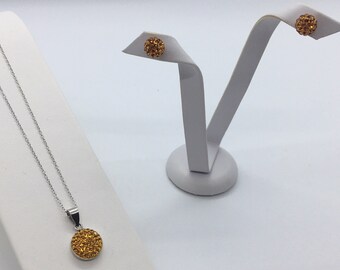 Swarovski crystal necklace and earring set