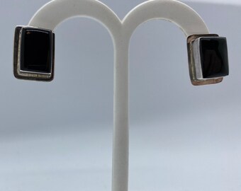sterling onyx earrings