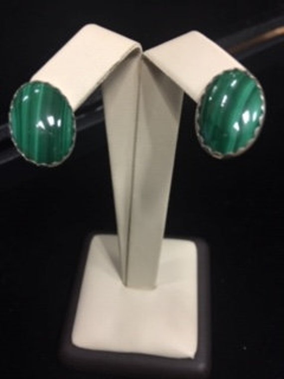 SS MALACHITE EARRINGS