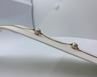 gold tone pearl bracelet