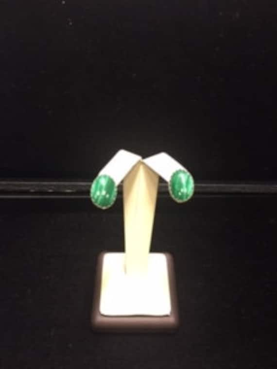 SS MALACHITE EARRINGS - image 2