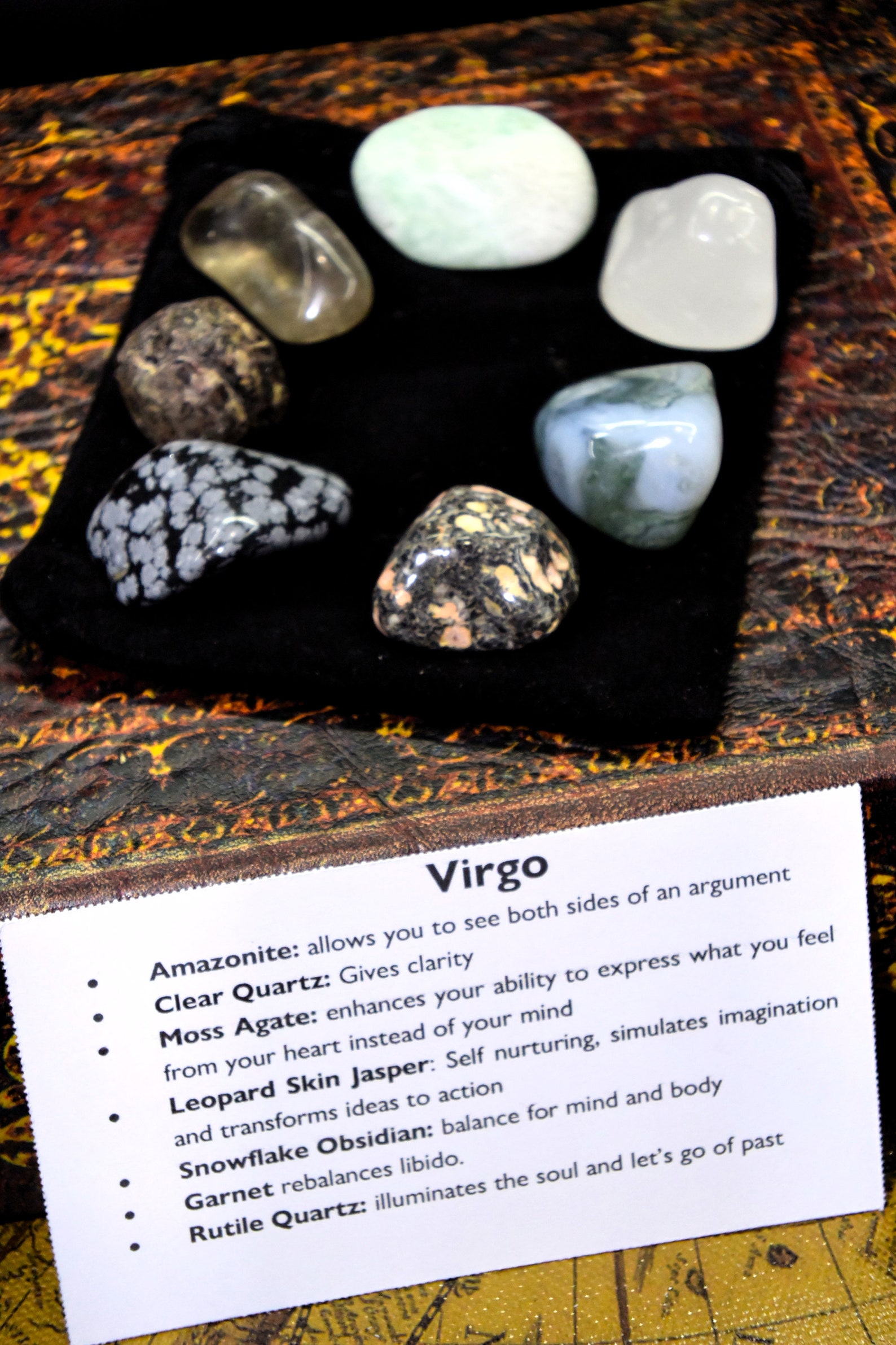 Virgo Zodiac Crystals Gentlemen Rocks Virgo Crystals Gift Set Etsy
