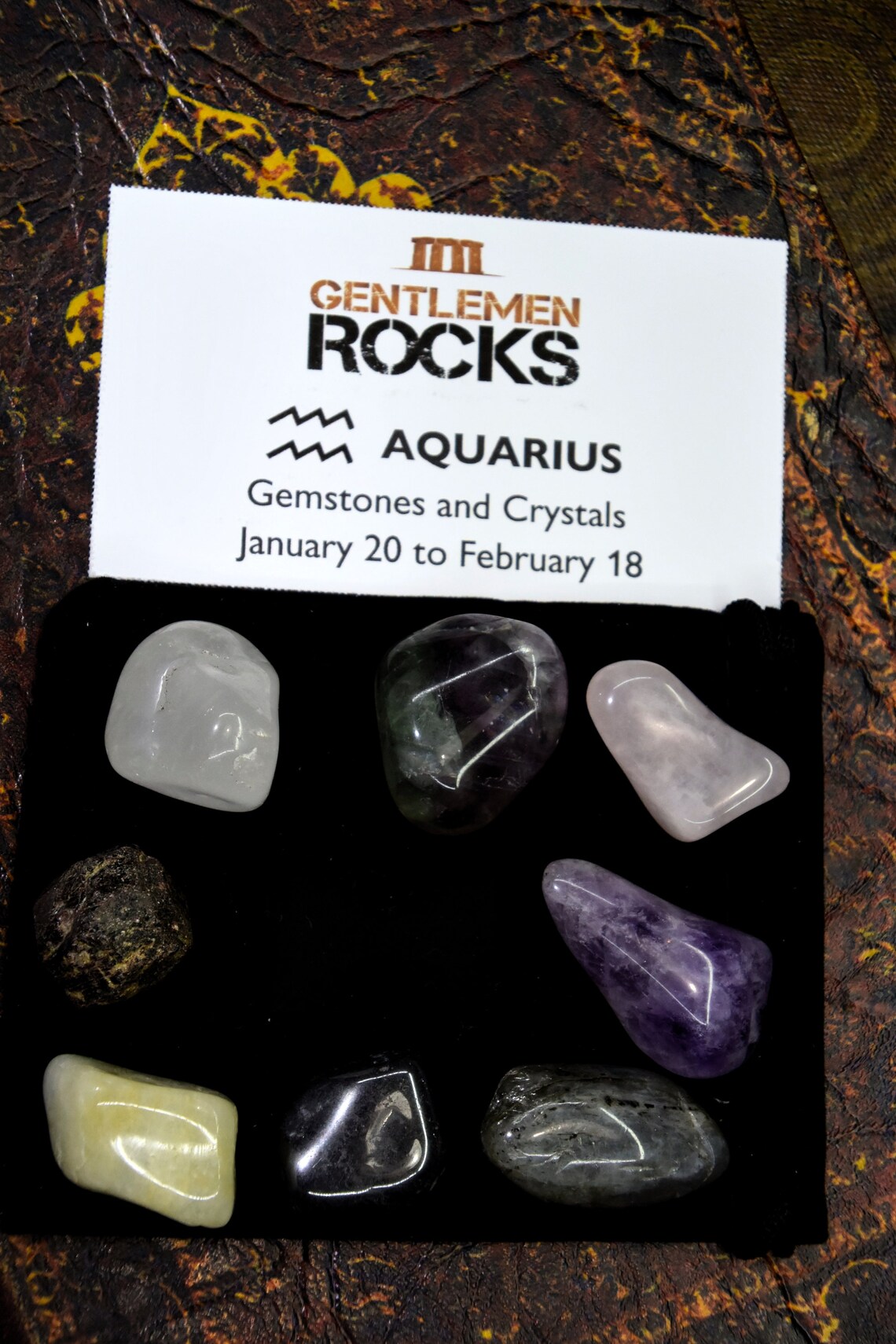 Aquarius Zodiac Crystals Gentlemen Rocks Aquarius Crystals | Etsy