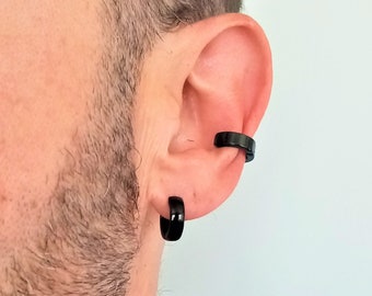 No Piercing Ear Cuff Black Color · Cartilage EarCuff Black Titanium · Conch earring