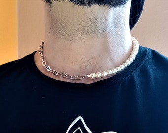 Pearl Necklace · Half Pearl Necklace Pearl Chain Necklace  · Pearls and Rock an Roll