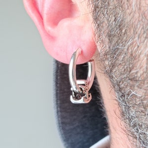 Sterlingzilveren oorbel met ankerbedel – 20 mm nautische oorbel voor kwab of kraakbeen