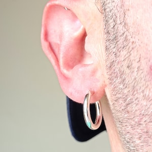 Créoles classiques en argent sterling, 20 mm de diamètre, 3 mm, 8 g