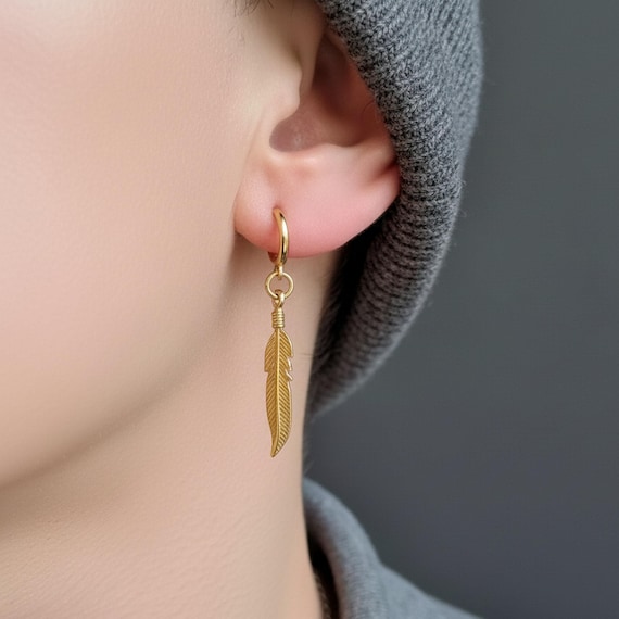 Orecchini pendenti verdi dipinti a mano su legno con fili d'argento sterling, orecchini unici e leggeri per tutti i giorni, regalo per lei - Italia