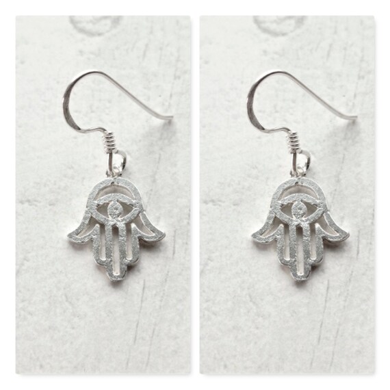 Orecchini A Fila Lunghi In Argento Sterling .925 Con Simbolo Mano Di Dio Hamsa – Gioielli Spirituali Per Donne E Ragazze - 4