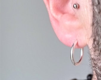 Silver hoop earring 16 mm and 2 mm caliber · Silver Hoop 16 mm