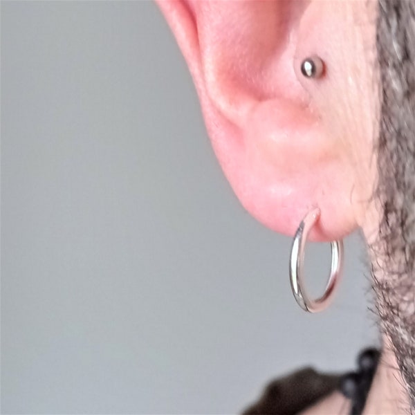 Boucle d'oreille créole en Argent 925 calibre 16 mm et 2 mm · Créole Argent 16 mm