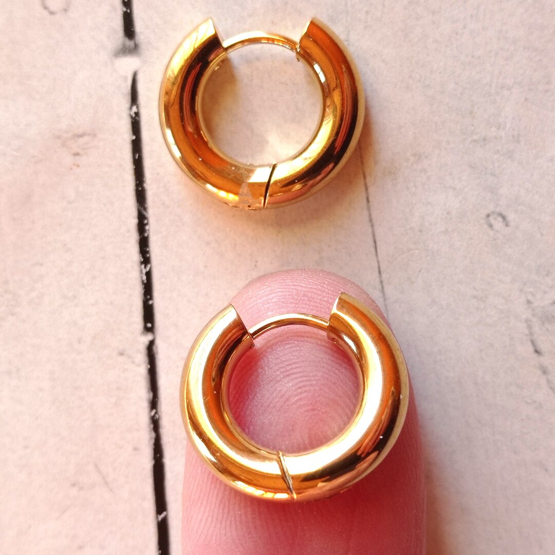 Extra Thick 316 L Stainless Steel Hoop Earring 18 Mm Extra Thick 6 G