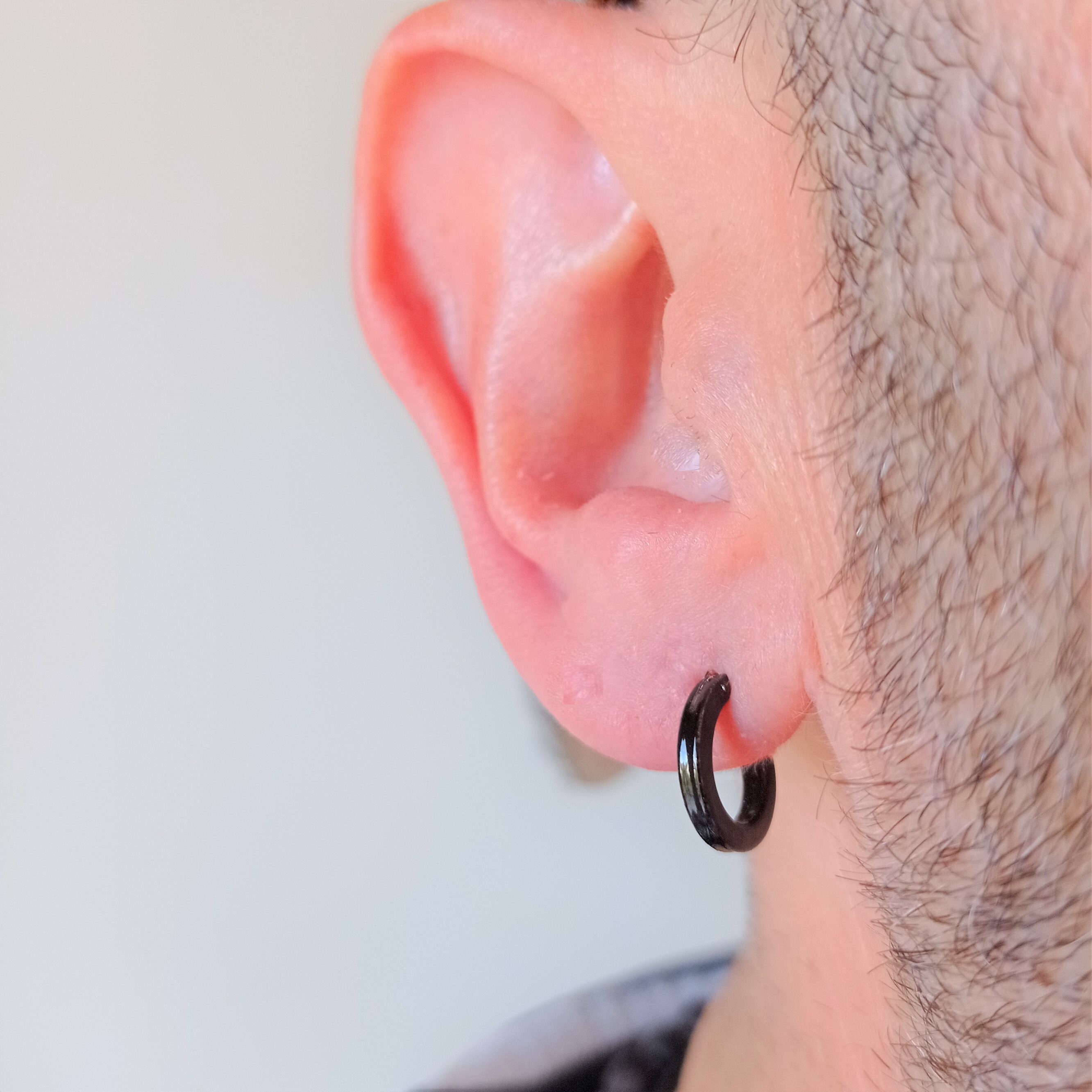 Black Enameled 929 Sterling Silver Extra Wide Square Profile