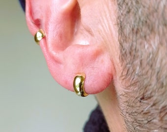 Gold Plated Minimalist Ear cuff for Men · Simple Ear Cuff No Piercing · Cartilage Earring Guys 18K Gold Plated