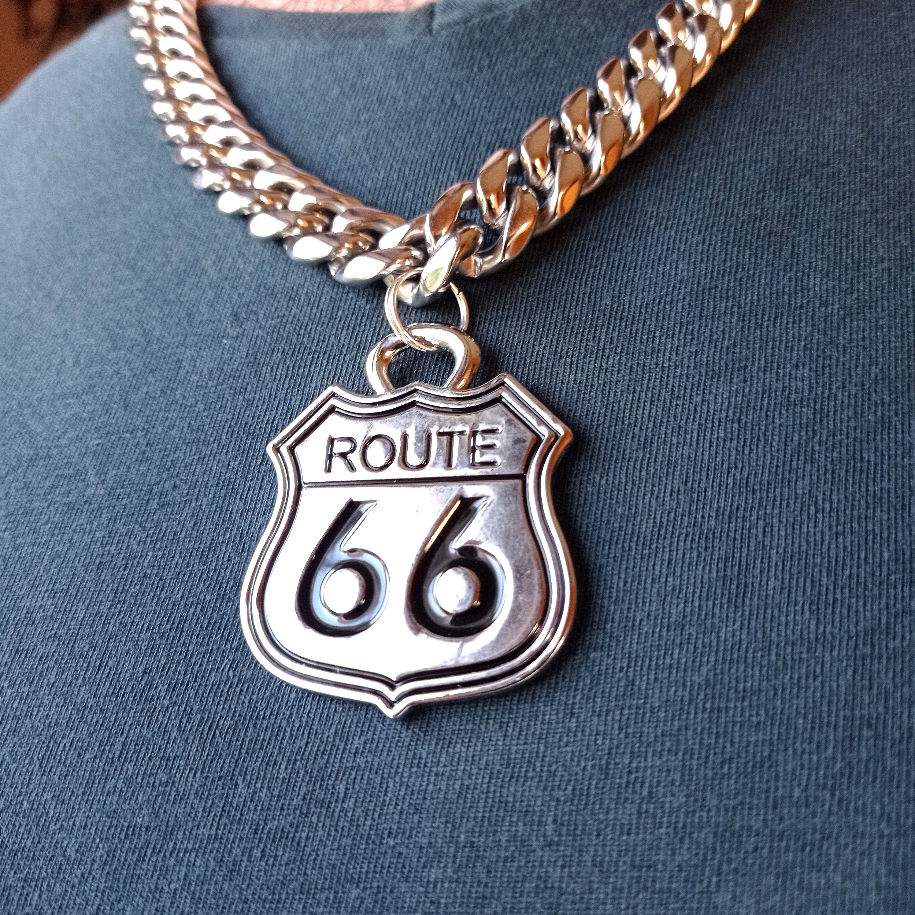 純銀メダル　ルート66 Route 66 Challenge Coin-Silver Colored-100 Year Anniversary-3D