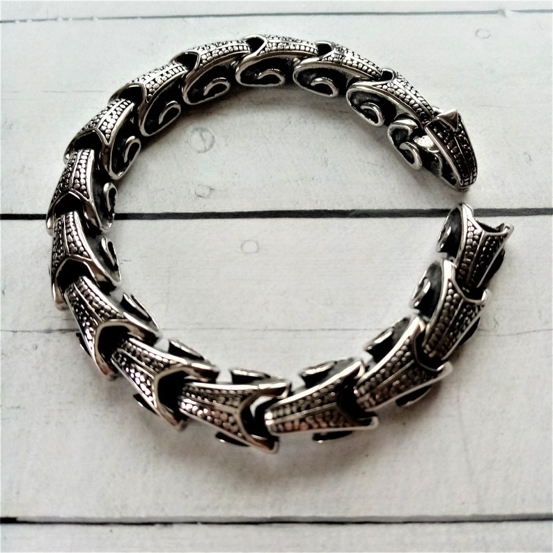 DRAGON HEAD Men/'s Steel Bracelet Steel Link Bracelet Polished Steel Bracelet