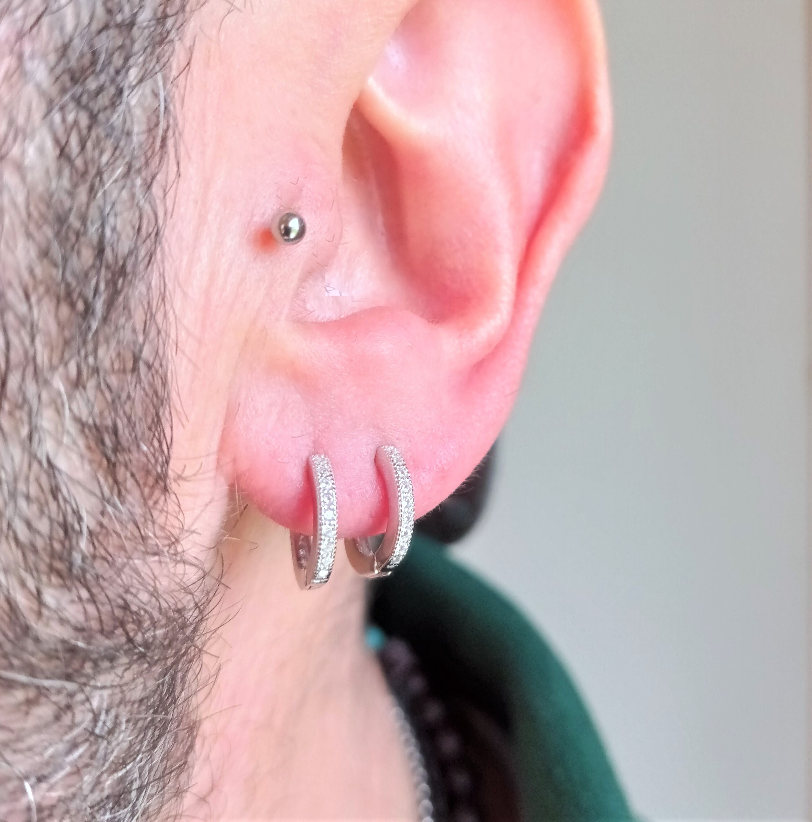 925 Sterling Silver Hoop Earring With Miniature Zircons