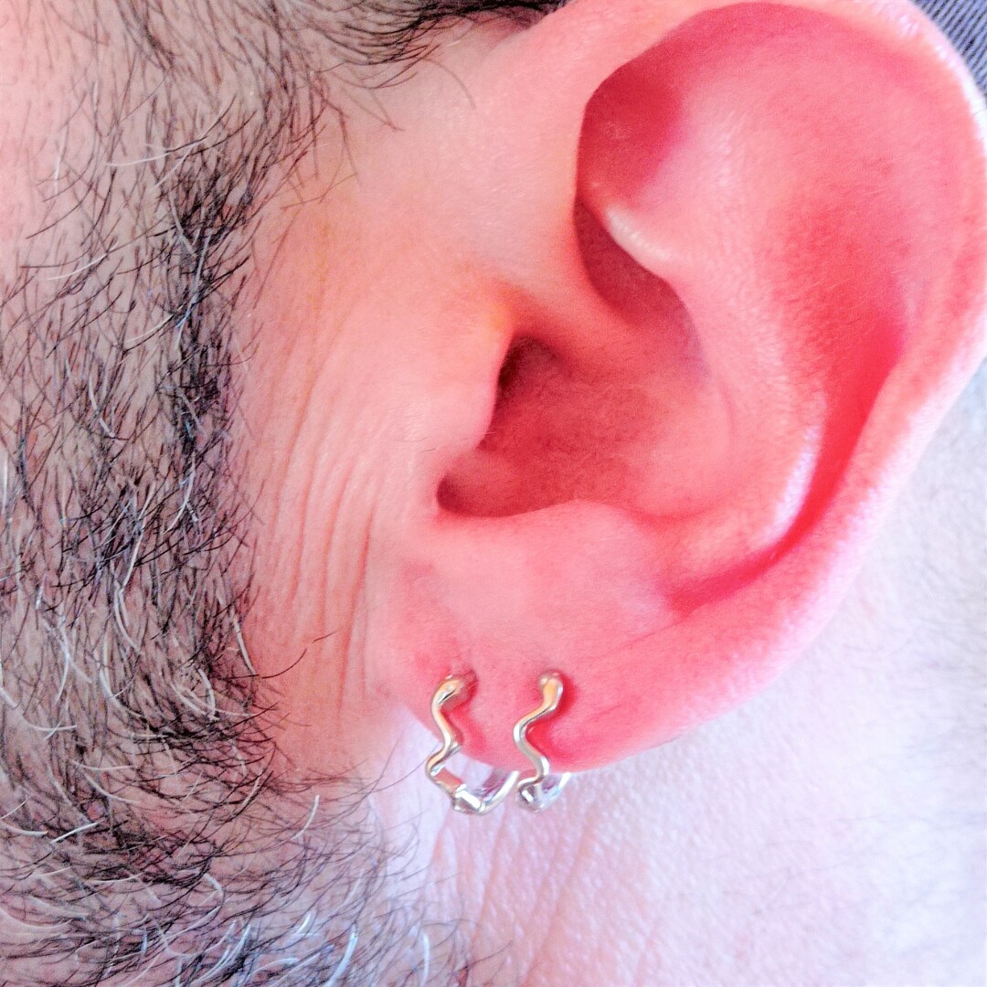 Orecchini A Cerchio Serpente In Argento Sterling 925 - Design Gotico Per Donna, Con Panno Lucidante - 2