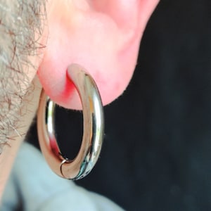 Brede Warring 6G roestvrijstalen oorringen Extra dikte: 22 mm binnenste dikte
