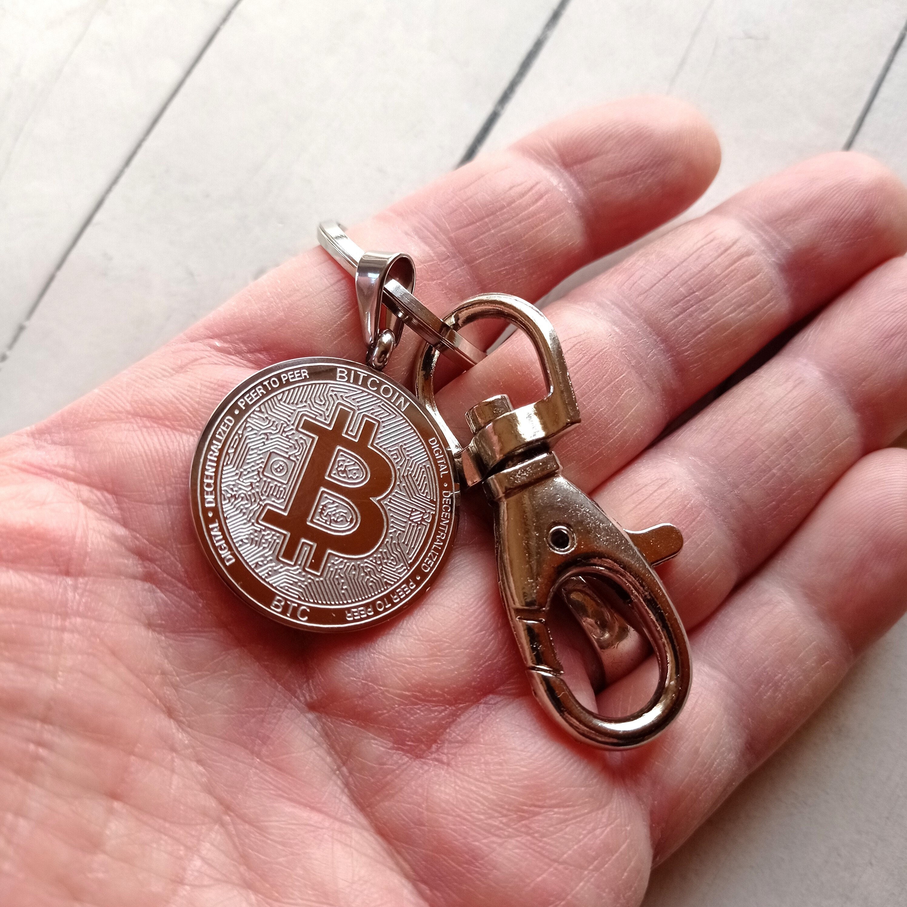 Laser Engraved Bitcoin Key Ring: Stainless Steel Crypto Gift - Etsy