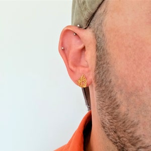 TIGER EARRING PAIR GOLD BRASS main image 1
