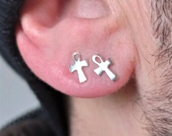 Petite Ankh – Orecchini Pendenti In Argento Sterling 925 Con Croce Egiziana – Gioielli Artigianali Fair Trade Dalla Thailandia