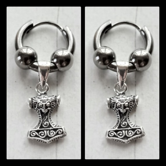REYTEL Handgemaakte oorstekers van 925 sterling zilver karabine – kleine Viking-oorbellen, steker voor heren en dames, hoogte 2,0 cm, sieradencadeau voor vrouwen en mannen, Eén maat, Sterling zilver