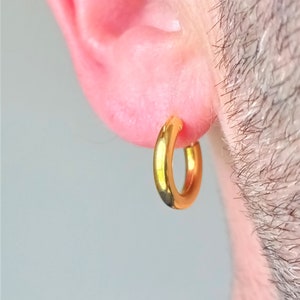 Hoop Earrings 925 Sterling Silver 16 mm 18k Gold Plating · Extra Gauge Silver Hoop Earrings