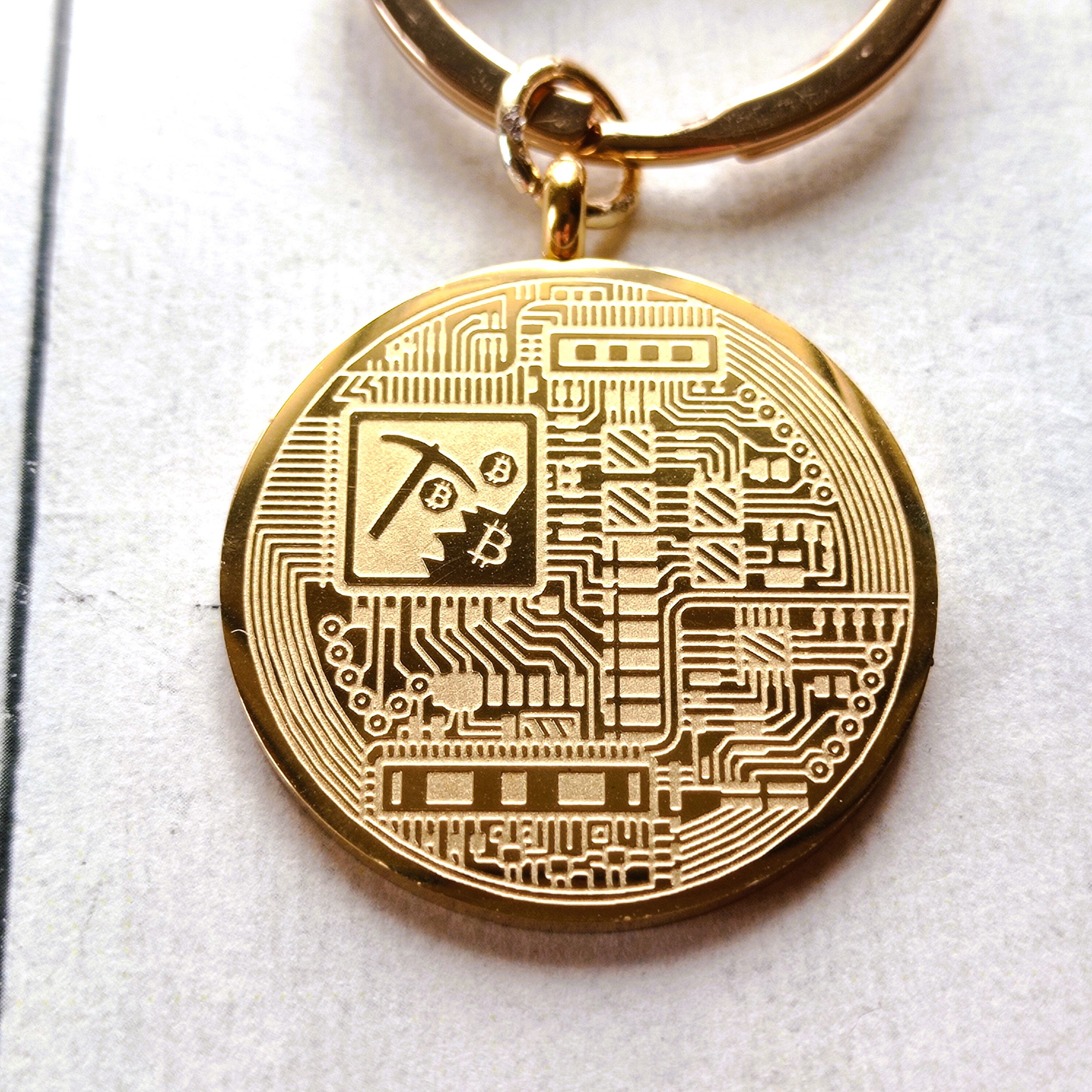 Bitcoin Key Ring: Golden Stainless Steel, Laser Engraved - Etsy