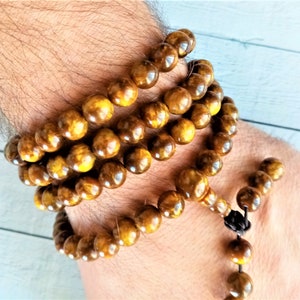 Tibetan Sandalwood Mala Necklace - 8mm Beads, 75cm