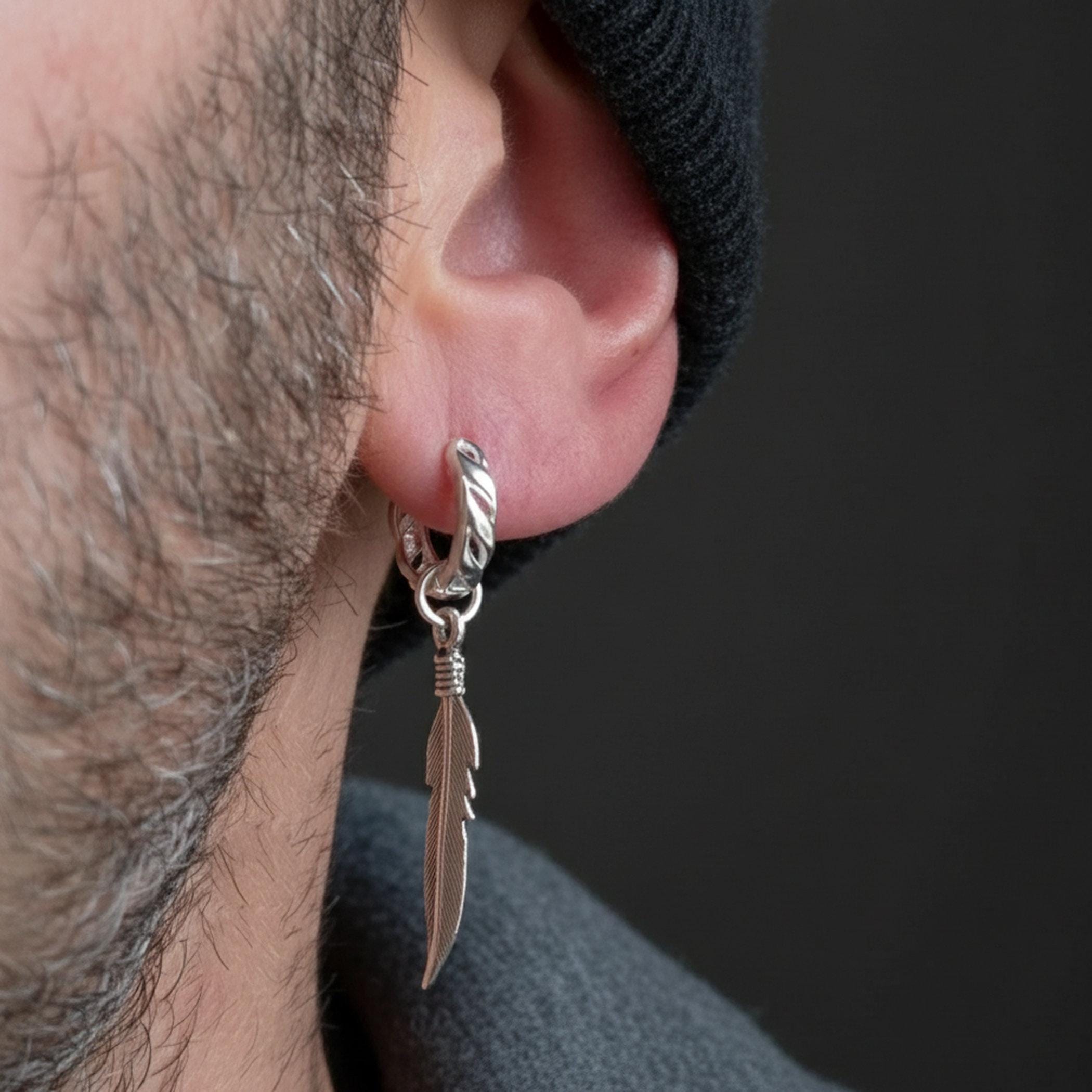 thumbnail image 2 of Bear And Eagle Stud Earrings, Unique Handmade Stud Earrings 2 of 11