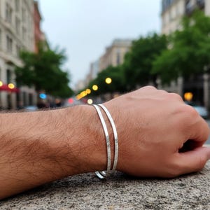 Paire de bracelets en argent sterling 925 avec motif peau de serpent, réglables / 2 bracelets...