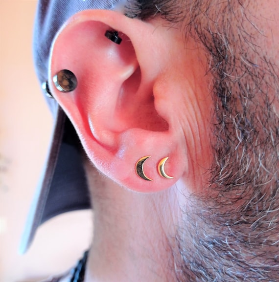 Moon earrings men deals