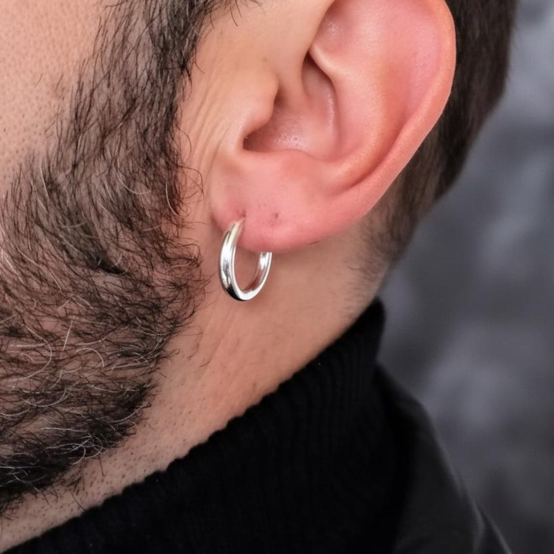 Buy Sterling Silver Hoop Earrings for Men: Bold Pirate Style (18mm) Online  in India