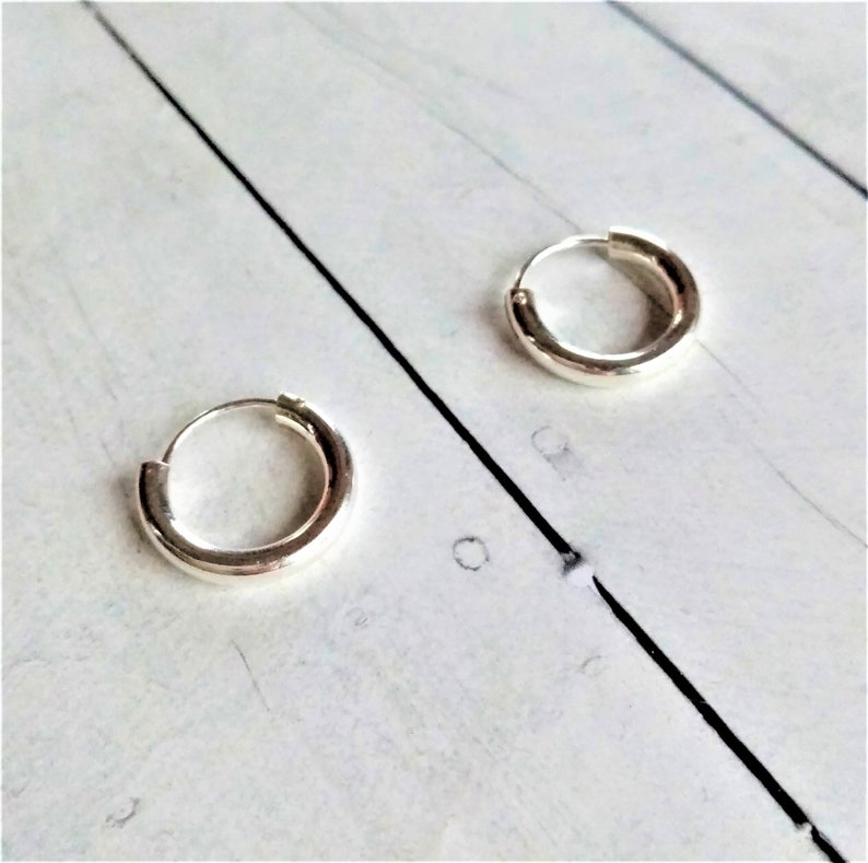 Silver hoop earring for men  · 925 Sterling Silver Guys Hoops 8G