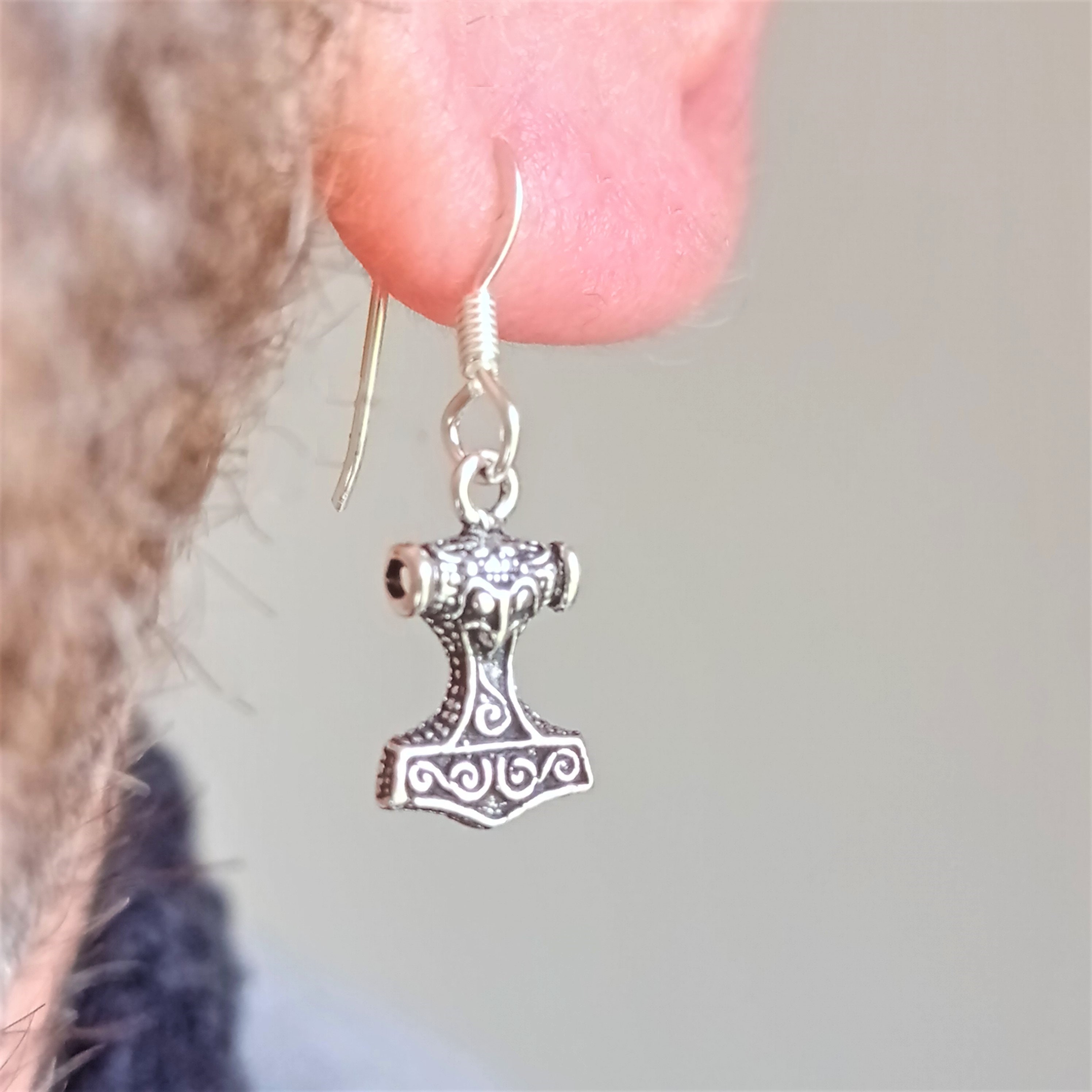 Cupenda Orecchini A Martello Di Thor Mjolnir In Argento 925 Per Donna - Gioiello Vichingo
