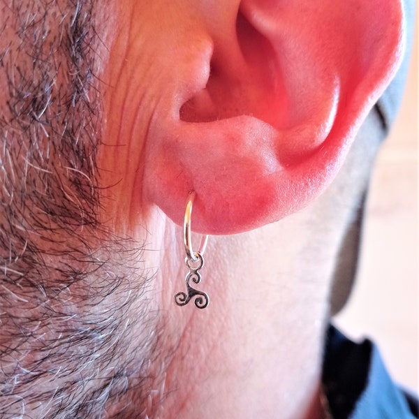 Boucle d'oreille trisquelet en argent sterling