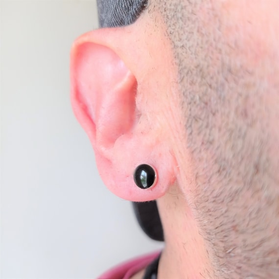 Orecchini In Argento Sterling 925 Con Pietra Preziosa Di Onice Rotonda Da 9/16" E 11 Mm - Italia - Foto 7