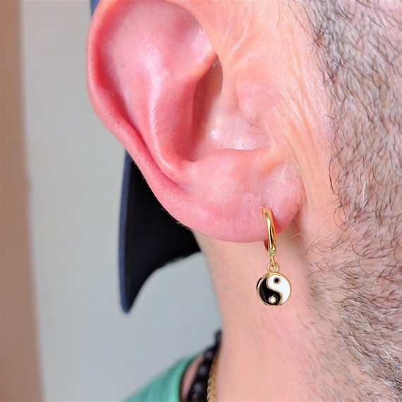 Sterling Silver Yin Yang Hoops Earrings Sterling Silver Yin Yang Hoops Earrings