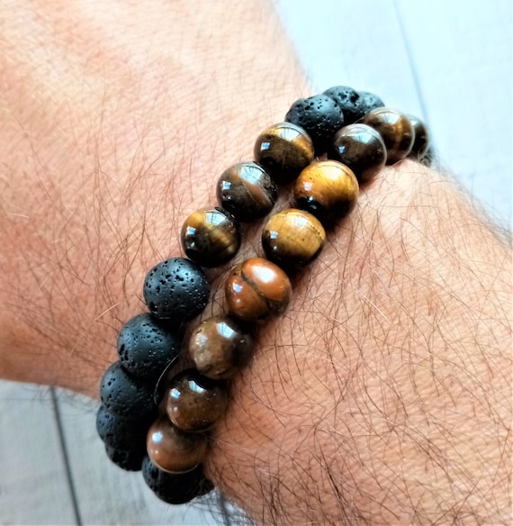 Tiger Eye Buddha Head Beaded Bracelet | The Gold Gods