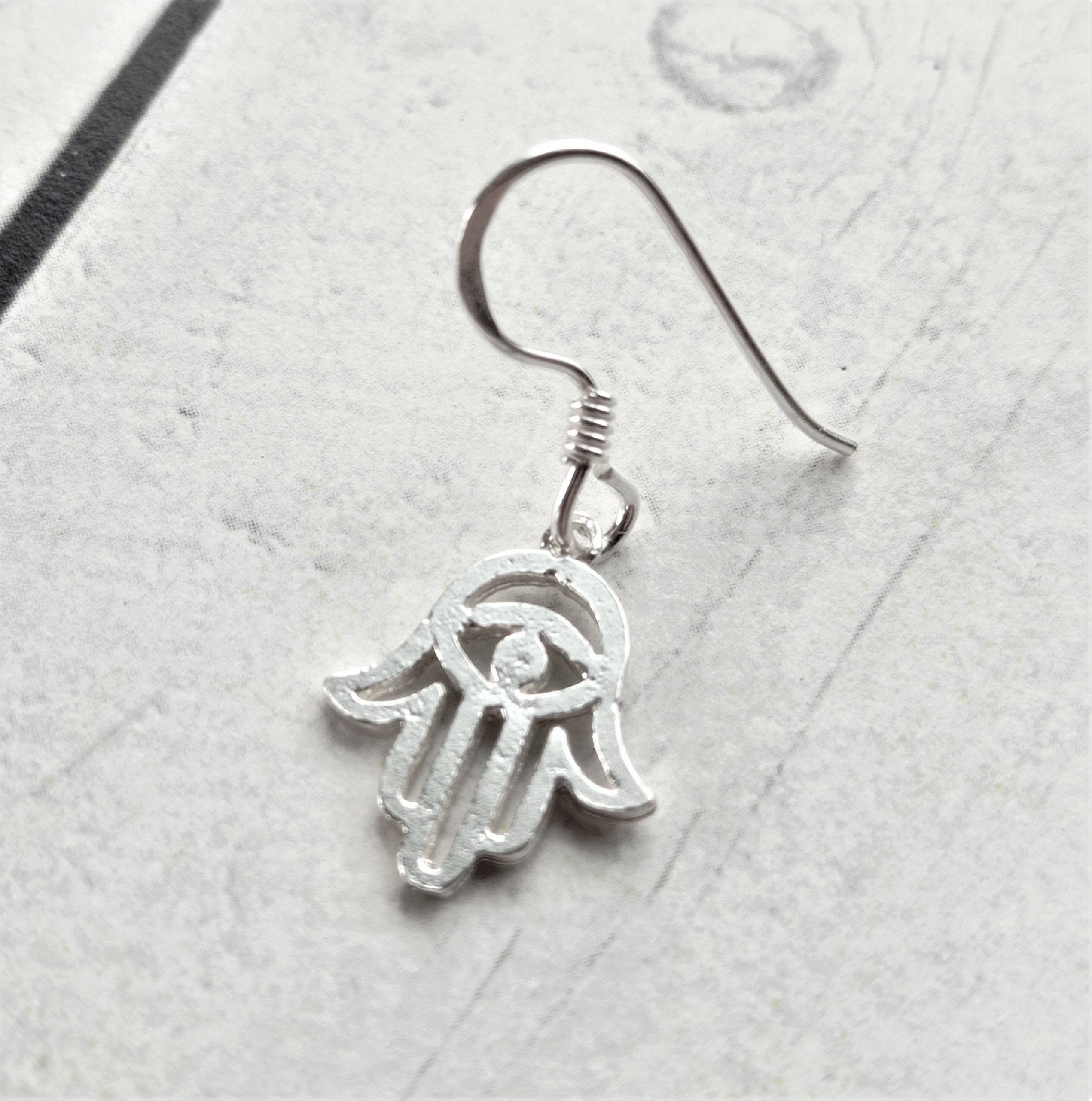 Orecchini A Fila Lunghi In Argento Sterling .925 Con Simbolo Mano Di Dio Hamsa – Gioielli Spirituali Per Donne E Ragazze - 3
