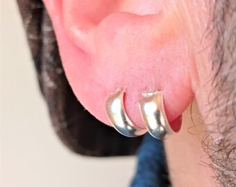 Minimalist Sterling Silver Hoop Earring Adjusted 10 Mm in