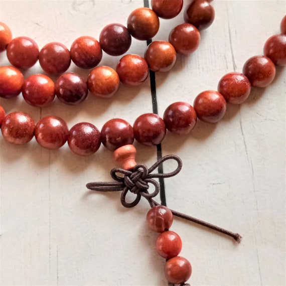 Collier Mâlâ Tibétain Bouddhiste - Perles De Bois De Santal Et Turquoise - Artisanat - Neuf Avec Étiquettes