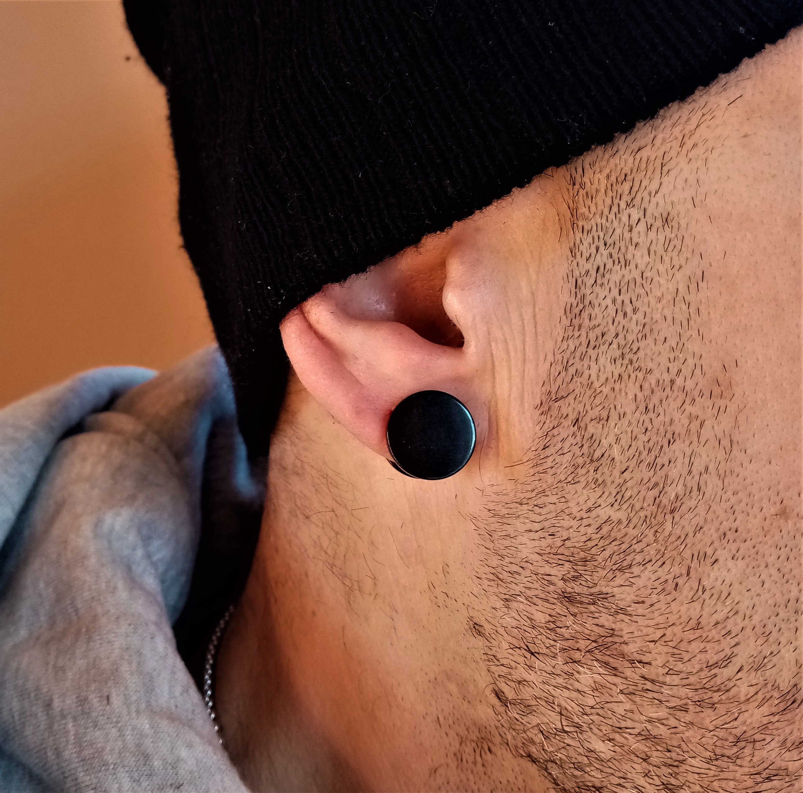 Orecchini Unisex In Acciaio Inox Flongo - Finto Plug 3-14 Mm, Colori Nero/Argento/Oro, Minimal Eleganti - 3