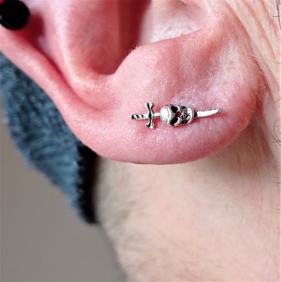 MKENDN orecchini gotici in argento Sterling 925 con Piercing