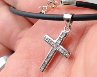 アクセサリー Cross necklace silver925 Rasetil 925 Sterling Silver Cross Necklace for Men Women